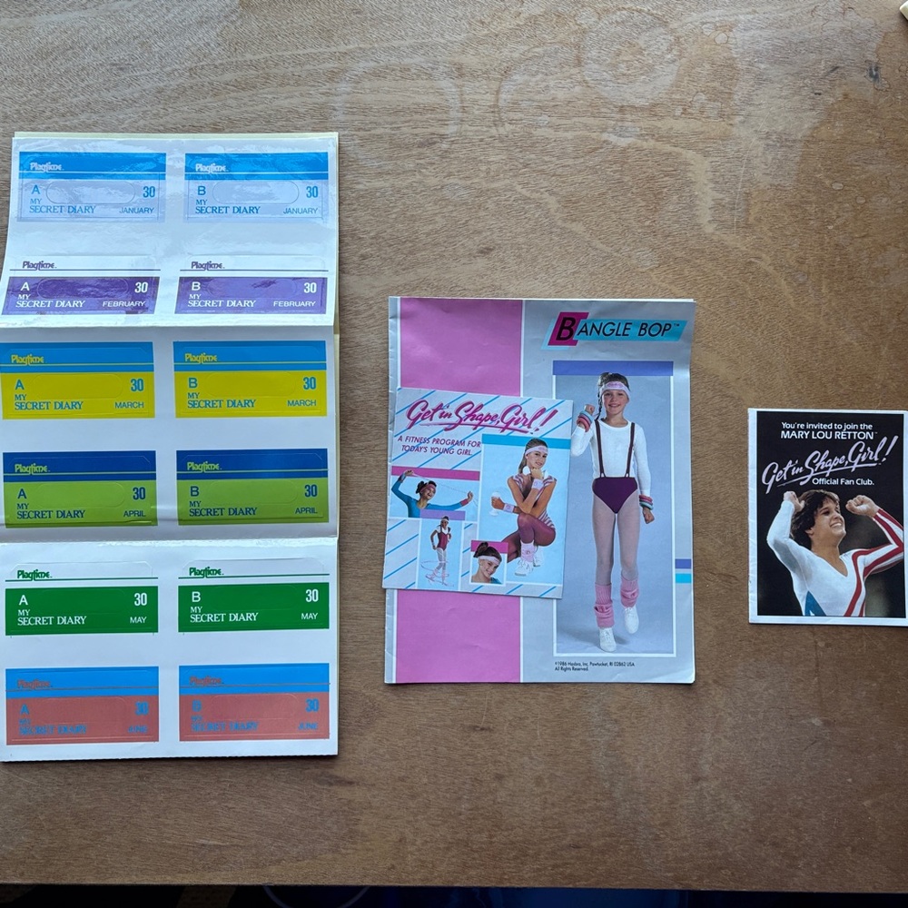 My Secret Diary Cassette Tape Labels & Get In Shape Girl Poster New Year’s Gift